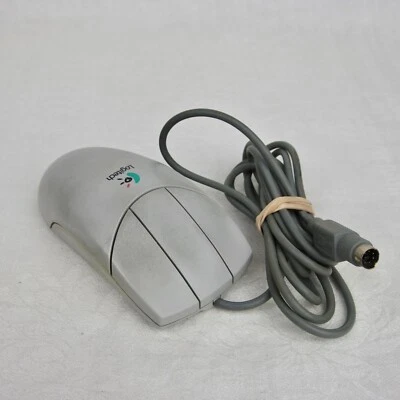Vintage Logitech 3 Button Mouse Model M-S43 with Wired PS2 Connector  - Image 1 of 4