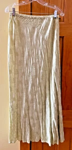 CP Shades Sausalito L large rayon long floral embroidered green panel skirt GUC - Picture 1 of 7