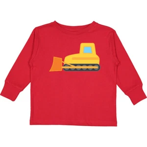 Inktastic Bulldozer Construction Truck Toddler Long Sleeve T-Shirt Working Big - Picture 1 of 6