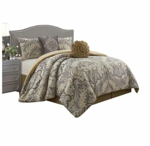 America Amelia 6 Piece Queen Comforter Set-Gray T4102926 - Picture 1 of 9