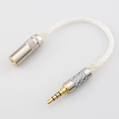 Pure Silver Audio AUX Cable 4.4/2.5/3.5/6.5mm Jack Plug to 4.4mm Balanced Female - Image 1 of 4