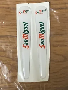 SAN MIGUEL BEER SOFT TOUCH BRANDING FOR BEER PUMP TAP HANDLE (PAIR) - NEW - Picture 1 of 4