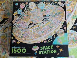 Springbok 1500 Pc "Space Station" Jigsaw Puzzle Hallmark, Complete, Vintage