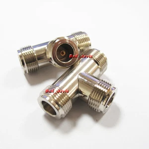2 pcs x T type N female to two N female 3 N female jack connector adapter - Foto 1 di 1