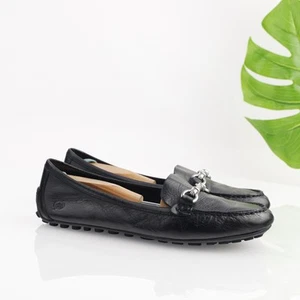 Geboren Magnolia Damen-Loafer Größe 9,5 M schwarz Leder Bit-Riemen Fahrschuh flach - Bild 1 von 15