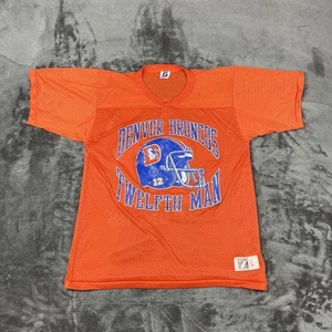Maglia maglia vintage anni 90 LOGO 7 Denver Broncos dodicesimo uomo 12° arancione ADULTO LARGE - Foto 1 di 12