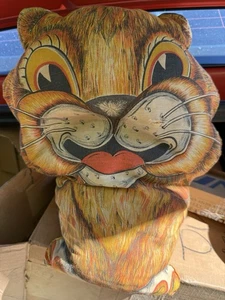 Vintage Richard der Löwe Dekokissen schneiden & nähen 1960er Cartoon große Augen 14,5" 2 Seiten - Bild 1 von 4