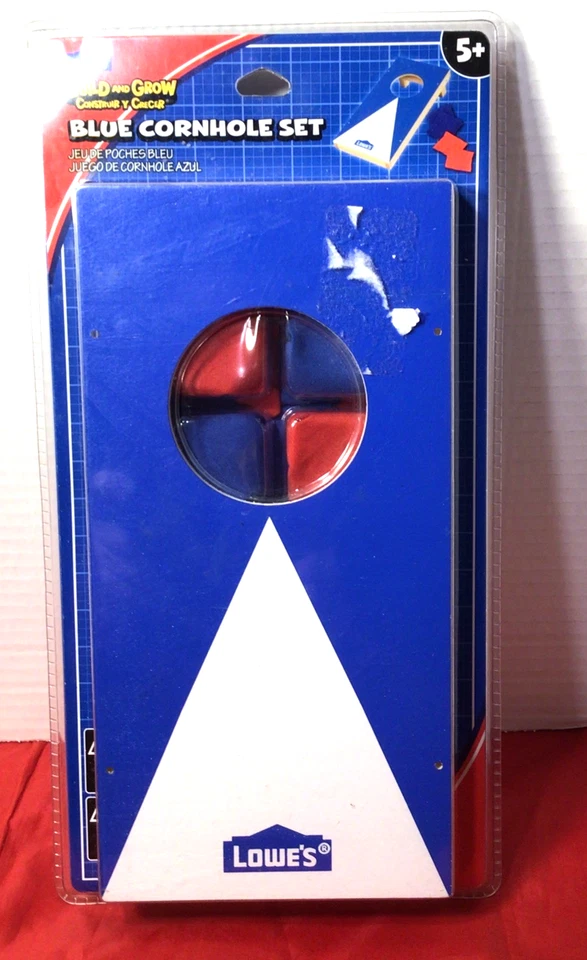 Lowe's Mini Build and Grow Blue & Red Cornhole Set Wood Ages 5