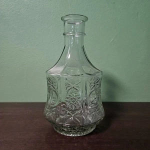 Vintage Light Blue Indian Glass Decanter Bottle Pressed Glass - Picture 1 of 7
