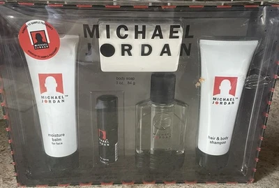 MICHAEL JORDAN para Hombres 5 Piezas Set de Regalo 2 Colonas Bálsamo Hidratante Champú Barra Jabón Foto 1 de 4