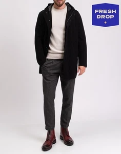 RRP€817 HARRIS WHARF LONDON Wool Parka Jacket IT50 US40 L Hooded Made in Italy - Picture 1 of 7