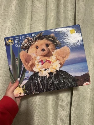 Vintage 1993 Hula Bear Puzzle 550 Pieces Complete Golden Interlocking Pieces - Image 1 of 2