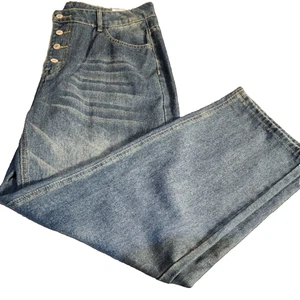 Women’s 2XL Blue Wide Leg Jeans High Rise Stretch Denim Comfort Fit - Picture 1 of 10