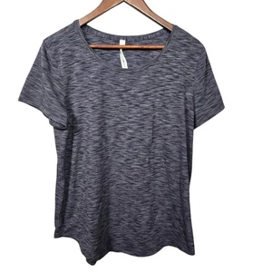 Lululemon Athletica meliertes graues kurzärmliges sportliches T-Shirt Damengröße 12 - Bild 1 von 4
