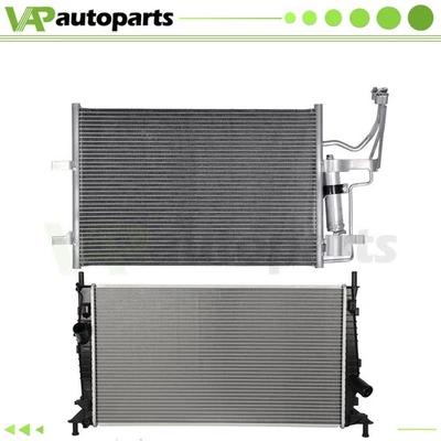 For 2004 2005 06 07 08 09 Mazda 3 Aluminum Radiator & Condenser Cooling Assembly - Image 1 of 4