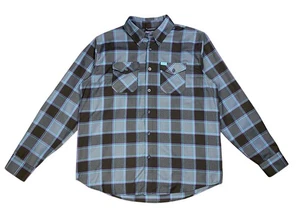 Dixxon Camicia Uomo XL Blu Viola Resilienza Flanella Plaid Edizione Limitata Usato in Ottime Condizioni - Foto 1 di 8