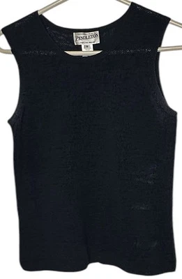 Vintage Pendleton Vest Sz M Navy  Blue Pullover Sleeveless Sweater Hong Kong - Image 1 of 4