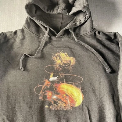 Marvel Ghost Rider Hoodie Mens Large Flame Skull Superhero Pullover Sweatshirt - Image 1 of 4