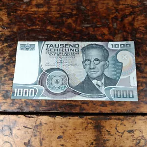 1000 Schilling Schein Banknote Erwin Schöder 1983 G837476A - Bild 1 von 3