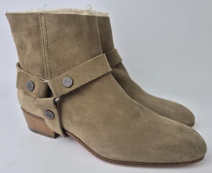 Zadig & Voltaire Women's Khaki Sonlux Ankle Boots Suede Harness Size 38 - Picture 1 of 6
