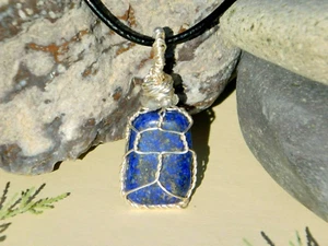 Natürlicher Lapislazuli und Labradorit Anhänger Halskette Energie Heilung Meditation - Bild 1 von 4