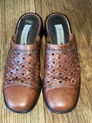 Brighton Leather Mules Size 8.5 Fits Like 8 Made In Brazil Excellent Condition - Image 1 of 4