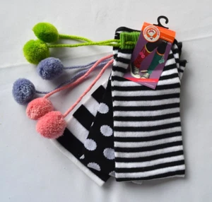 Y2K Youth Little Miss matched leg warmers Blk Wht Halloween Beetlejuice Costume - Picture 1 of 4