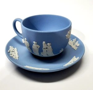 Vintage Wedgwood Jasperware Pale Blue Teacup and Saucer Tea Cup - Picture 1 of 9