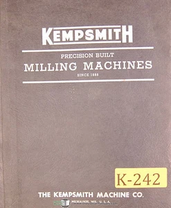 Kempsmith KMB 3 Mastermill Milling, Operation Maintenance and Parts Manual 1962 - Picture 1 of 2