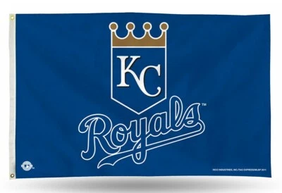 KANSAS CITY ROYALS MLB 3'X5' FLAGPOLE FLAG OFFICIALLY LICENSED  FREE SHIP - Image 1 of 2