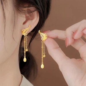 Luxury Women,s-Copper Long Dangle Earrings Tassel Drop Jewellery Earrings M1V0 - Picture 1 of 11