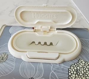 Huggies Baby Wipes Container Empty Pop-up Designer Print Tub Side Fill 8x5x3" - Picture 1 of 9