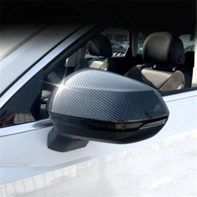 Tapa de tapa de espejo retrovisor lateral de fibra de carbono 2 piezas para Audi Q3 2019-2023 Foto 1 de 4