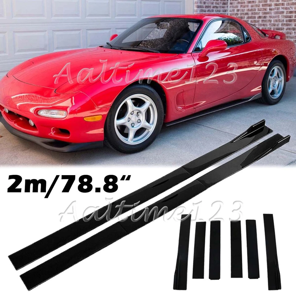 For Mazda RX-7 RX7 2-Door Glossy Side Skirt Extension Splitter Spoiler Rocker Foto 1 de 4
