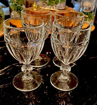 Vintage/Discontinued Set of 4 Gibraltar Clear by Libbey 15246 8 1/2 oz 6”