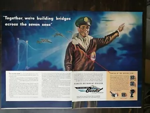 De colección 1943 Bendix Aviation Corporation Segunda Guerra Mundial Dos Páginas Anuncio Original 524 - Imagen 1 de 1
