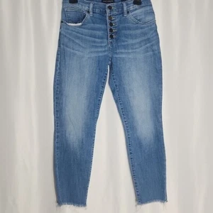 Lucky Brand Mid Rise Crop Ava Denim Blue Jeans Button Fly Size 6 Size 28 - Picture 1 of 9