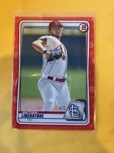MATTHEW LIBERATORE 2020 BOWMAN CHROME DRAFT RED Paper #4/5 Cardinals 🔥☄️ - Picture 1 of 2