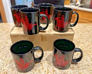 6 tazas de té de café vaquero Marlboro Man negras rojas Western Rodeo a caballo nuevas en caja - Imagen 1 de 14