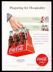Coca-Cola 1948 botella clásica paquete de 6 arte vintage impresión anuncio - Imagen 1 de 1