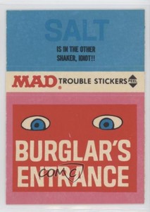 1983 Fleer Mad Stickers Trouble Stickers Salt Burglar's Entrance #SABE 0t5