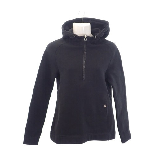 HERMÈS Felpa aderente HERMES con cappuccio cotone poliuretano nero taglia M donna TGIS