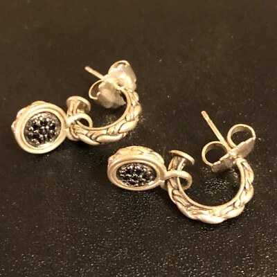 Pendientes John Hardy plata de ley .925 14 zafiros negros Foto 1 de 4