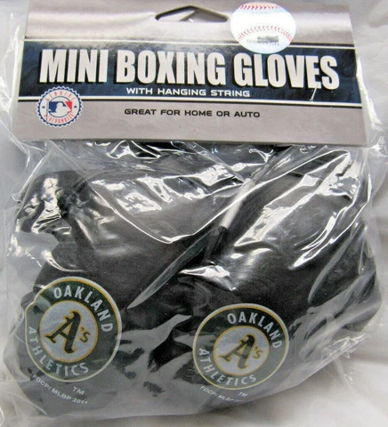 MLB Oakland Athletics 4 Inch Mini Boxing Gloves for Mirror by Fremont Die Cover