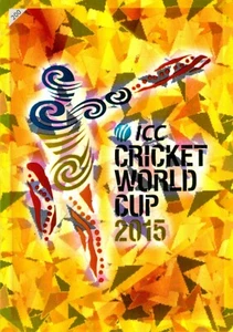 2015 ICC WORLD CUP Cricket Card TOURNAMENT LOGO Gold - Picture 1 of 2
