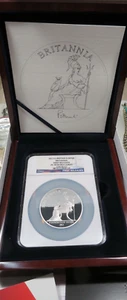 2013 Britannia 5oz Silber 10 Pfund NGC PF70 #Auflage 1st Releases Strike mit Box COA - Bild 1 von 4