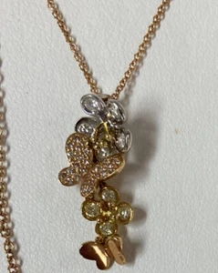 NUEVO Colgante de Oro Rosa y Diamante Mariposa de 14 K "LIMPIEZA"" AL POR MENOR $895 MÓVIL - Imagen 1 de 2