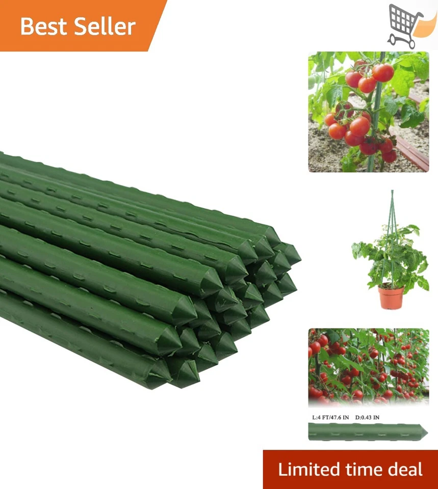 Sunnyglade 48” Plant Stakes Garden Supports for Potted Plants 25 CNT