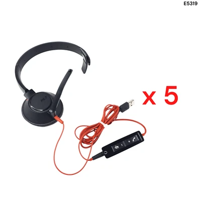 Plantronics Poly C5210T Mono Headset W/C5200 USB-A Adapter Lot of 5 E5319 - Image 1 of 4