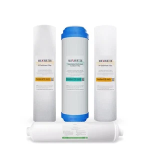 Standard 5 Stage Reverse Osmosis Water Filter Set GAC Sediment Polishing Inline - Picture 1 of 10